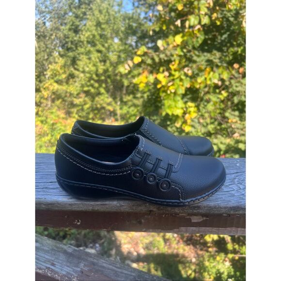 Clarks Collection Ashland Effie Women Sz 8 Black Leather Loafers NWOB - Picture 2 of 8